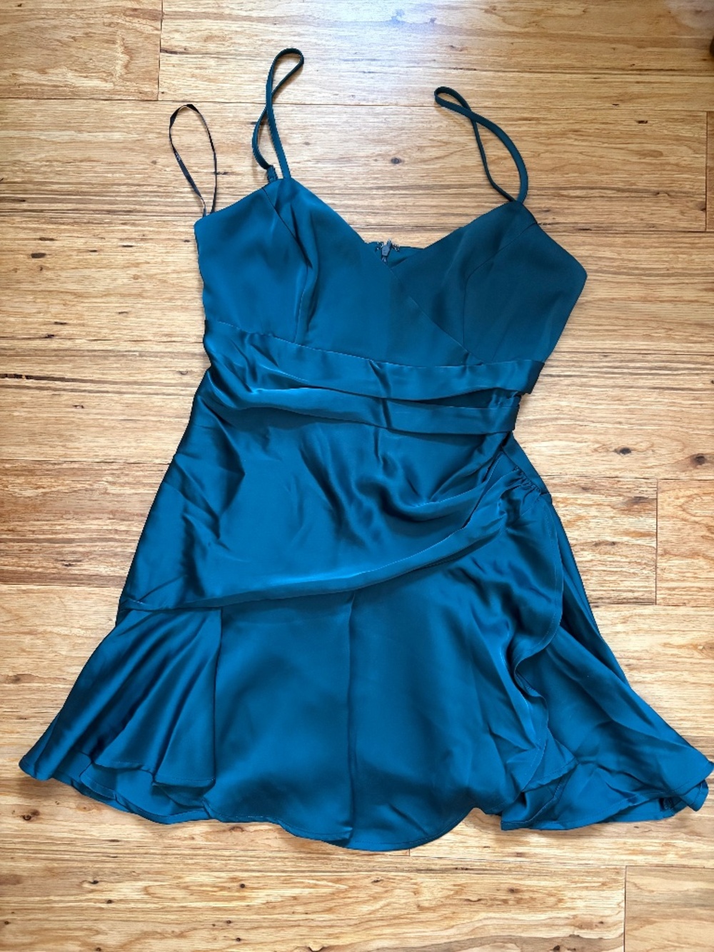 Emerald Green Ruffled Mini Dress